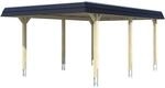 Skan Holz Carport Wendland Eiche hell 409 x 628 cm EPDM-Dach Blende Schwarz