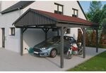 Skan Holz Carport Fichtelberg 423 cm x 566 cm Rote Schindeln Schiefergrau