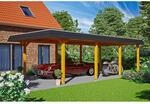 Skan Holz Carport Wendland Eiche hell 409 x 870 cm EPDM-Dach Blende Schwarz