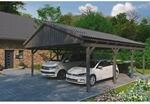 Skan Holz Carport Fichtelberg 618 cm x 808 cm Dachlattung Schiefergrau