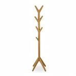 Relaxdays Garderobenst&auml;nder Bambus Natur Freistehend 181,5 x 53 x 53 cm 3,5 kg