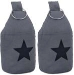 Relaxdays 2er Set T&uuml;rstopper Baumwolle Dunkelgrau Schwer 22,5 cm x 11 cm 1 kg