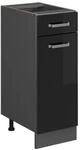 Vicco K&uuml;chenunterschrank R-Line Schwarz Hochglanz/Anthrazit 30 cm ohne...