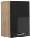 Vicco H&auml;ngeschrank R-Line H&auml;ngender K&uuml;chenschrank Schwarz Hochglanz/Goldkraft