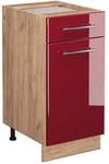 Vicco K&uuml;chenunterschrank Fame-Line Bordeaux Hochglanz/Goldkraft Eiche 40 cm...