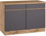 Held M&ouml;bel K&uuml;chenunterschrank Turin 120 cm Graphit/Wotaneiche