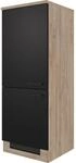 Flex-Well Exclusiv K&uuml;chen-Ger&auml;teumbauschr. Capri 60cm Schwarz Matt-Endgrain...