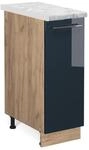Vicco Apothekerschrank Fame-Line Dunkelblau Hochglanz/Goldkraft Eiche 30 cm AP...