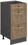 Vicco K&uuml;chenunterschrank R-Line Artisan-Eiche/Anthrazit 40 cm mit Schubladen ohne