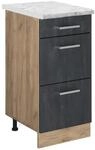 Vicco K&uuml;chenunterschrank R-Line Schubladenschrank f&uuml;r die K&uuml;che Schwarz...