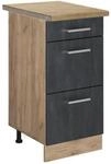 Vicco K&uuml;chenunterschrank R-Line Schubladenschrank f&uuml;r die K&uuml;che Schwarz...
