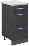Vicco Schubladenschrank R-Line Schubladenschrank f&uuml;r die K&uuml;che Schwarz Beton...