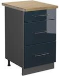 Vicco Schubladenschrank Fame-Line Dunkelblau Hochglanz 50 cm AP Eiche