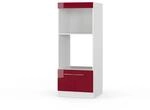 Vicco Mikrowellenschrank Fame-Line Bordeaux Hochglanz/Wei&szlig; 60 cm Offen