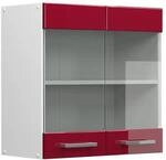 Vicco K&uuml;chenglasschrank R-Line Glash&auml;ngeschrank Bordeaux Hochglanz/Wei&szlig; 60 cm