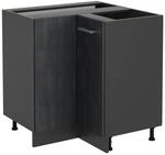 Vicco Eckunterschrank R-Line Schwarz Beton/Anthrazit 76 cm ohne Arbeitsplatte