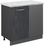 Vicco Eckunterschrank R-Line K&uuml;chen Eckschrank Schwarz Beton/Anthrazit 86 cm AP