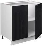 Vicco Sp&uuml;lenunterschrank Fame-Line Schwarz Gestreift 80 cm mit Regal AP Eiche