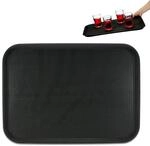 Relaxdays Serviertablett PP Kunststoff Gummi Schwarz Rutschfest 56 cm x 41 cm x 2,5
