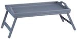 Relaxdays Betttablett Bambus Grau Ausklappbar 23 cm x 60,5 cm x 30 cm 1 kg