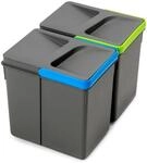 Emuca Lot Recycle Beh&auml;lter f&uuml;r K&uuml;chenschublade H&ouml;he 216 mm 2x12Liter Kunststoff