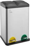 Svita TC2X20 K&uuml;cheneimer Office 40L Trennm&uuml;lleimer M&uuml;lltrennung Edelstahl Silber
