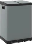 HOMCOM M&uuml;lleimer Metall Kunststoff Grau 48,8L x 39,5B x 67H cm