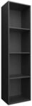 vidaXL B&uuml;cherregal/TV-Schrank Schwarz 36x30x143 cm Holzwerkstoff 800145