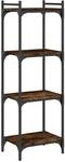 vidaXL B&uuml;cherregal 4 B&ouml;den R&auml;uchereiche 40x30x120 cm Holzwerkstoff