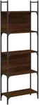 vidaXL B&uuml;cherregal 5 B&ouml;den Braun Eichen-Optik 60,5x24x166,5 cm