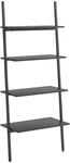 vidaXL Anlehnregal mit 4 Ablagen Schwarz 64x34x150,5 cm