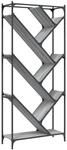 vidaXL B&uuml;cherregal Grau Sonoma 79x30x180 cm Holzwerkstoff und Metall 845434