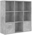 vidaXL B&uuml;cherregal Betongrau 98x30x98 cm Holzwerkstoff 801120