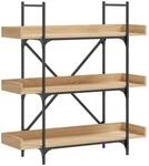 vidaXL B&uuml;cherregal 3 B&ouml;den Sonoma-Eiche 100x33x108,5 cm Holzwerkstoff
