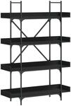 vidaXL B&uuml;cherregal 4 B&ouml;den Schwarz 100x33x145,5 cm Holzwerkstoff