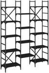 vidaXL B&uuml;cherregal Schwarz 127,5x28,5x172,5 cm Holzwerkstoff
