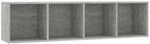 vidaXL B&uuml;cherregal/TV-Schrank Betongrau 143&times;30&times;36 cm 800265
