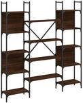 vidaXL B&uuml;cherregal Braun Eichen-Optik 155,5x24x166,5 cm Holzwerkstoff