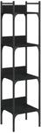 vidaXL B&uuml;cherregal 4 B&ouml;den Schwarz 35x30x138,5 cm Holzwerkstoff