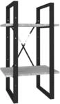 vidaXL B&uuml;cherregal 2 F&auml;cher Grau Sonoma 40x30x70 cm Holzwerkstoff