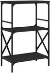 vidaXL B&uuml;cherregal 3 B&ouml;den Schwarz 59x35x90,5 cm Holzwerkstoff