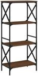 vidaXL B&uuml;cherregal 4 B&ouml;den Braun Eiche 59x35x132 cm Holzwerkstoff