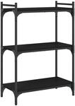 vidaXL B&uuml;cherregal 3 B&ouml;den Schwarz 60x30x86 cm Holzwerkstoff