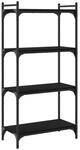 vidaXL B&uuml;cherregal 4 B&ouml;den Schwarz 60x30x120 cm Holzwerkstoff