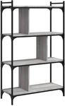 vidaXL B&uuml;cherregal 4 B&ouml;den Grau Sonoma 76x32x123 cm Holzwerkstoff
