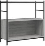 vidaXL B&uuml;cherregal Grau Sonoma 80x30x78,5 cm Holzwerkstoff und Eisen