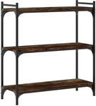 vidaXL B&uuml;cherregal 3 B&ouml;den R&auml;uchereiche 80x30x86 cm Holzwerkstoff