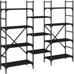 vidaXL B&uuml;cherregal Schwarz 160x28,5x136,5 cm Holzwerkstoff