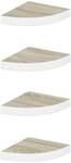 vidaXL Eck-Schweberegale 4 Stk Eichen-Optik und Wei&szlig; 25x25x3,8 cm MDF 326632