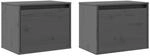 vidaXL Wandschr&auml;nke 2 Stk Grau 45x30x35 cm Massivholz Kiefer 813440